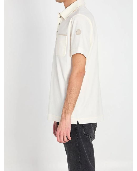 Moncler White Mini Polo Ss26 for men