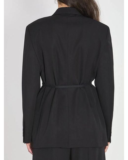 Balenciaga Black Wool Wrap Tailored Jacket