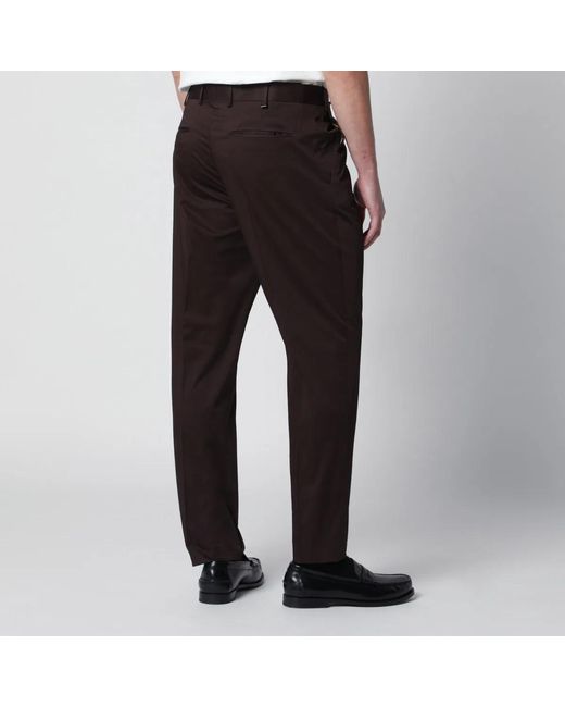 PT01 Brown Cottonblend Trousers for men