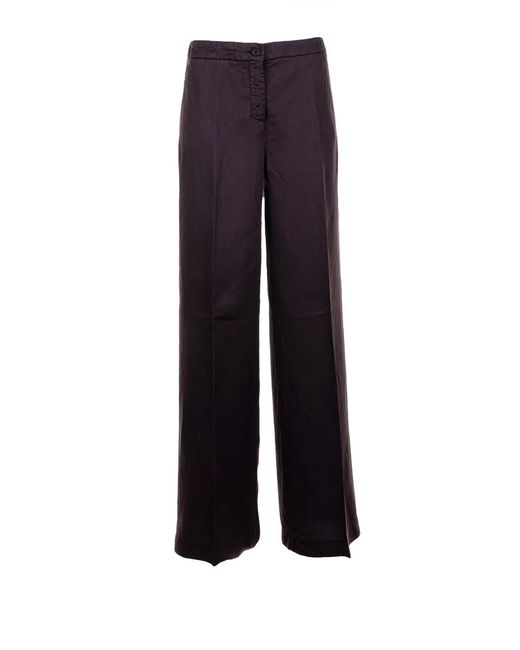 Via Masini 80 Blue High-Waisted Trousers