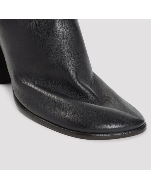Lemaire Black Dark Chocolate Cuir Dagneau Glove Ankle 80 Boots