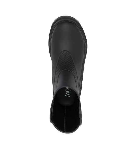 Moncler Black Misty Logo Round Toe Rain Boots