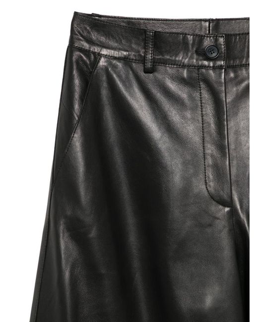 P.A.R.O.S.H. Gray Lamb Leather Trousers