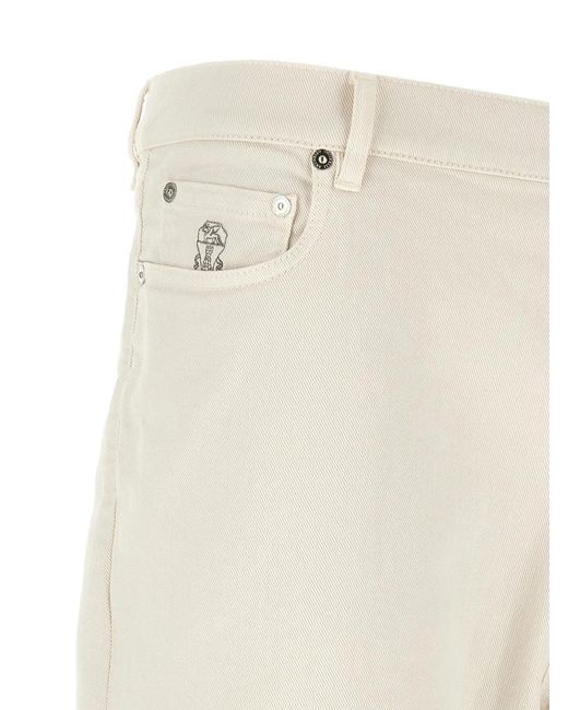 Brunello Cucinelli Natural Garment-Dyed Denim Jeans for men