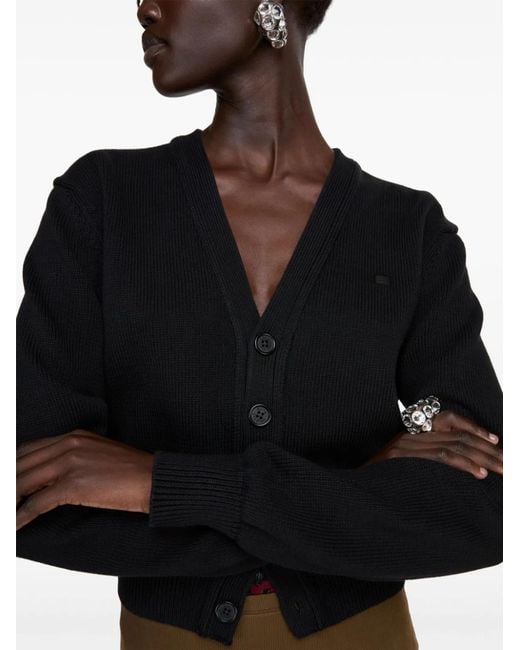 Acne Black V Neckline Cardigan for men