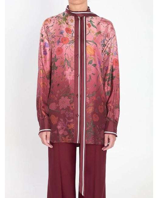 Gucci Red Printed Silk Shirt