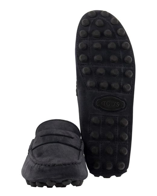 Tod's Blue Suede Moccasin Moccasin for men