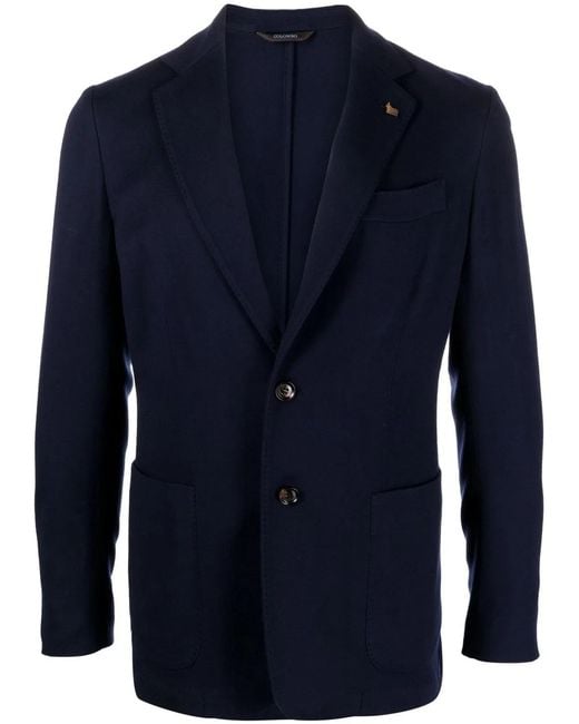 Colombo Blue Wool Single-Breasted Jacket for men
