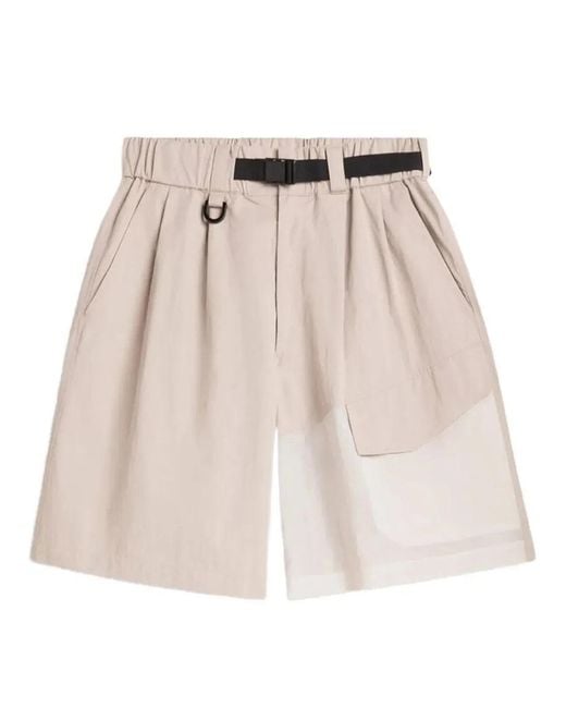 Y-3 Natural Ut Wide Leg Shorts for men