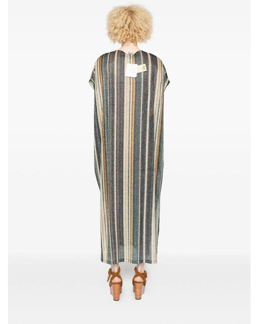 Siyu Green Zoe Striped Kaftan Dress