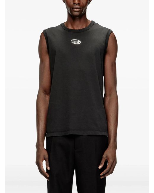 DIESEL Black Tisco Cotton Tank Top for men
