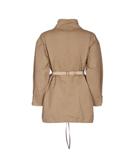 Prada Natural Half Zipped Drawstring Jacket