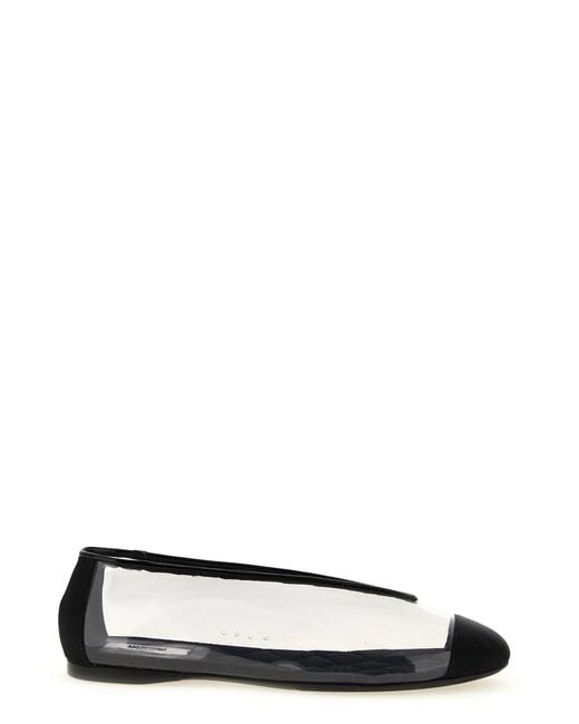 Moschino Black Pvc Ballet Flats