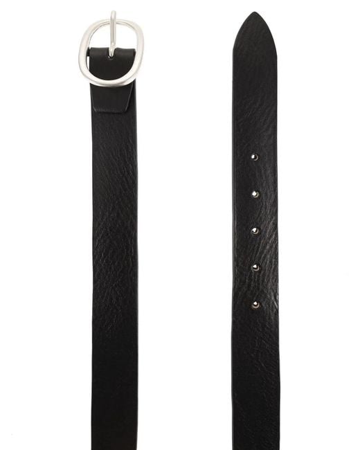 Alberto Luti Black Classic Full Grain Leather Belt for men