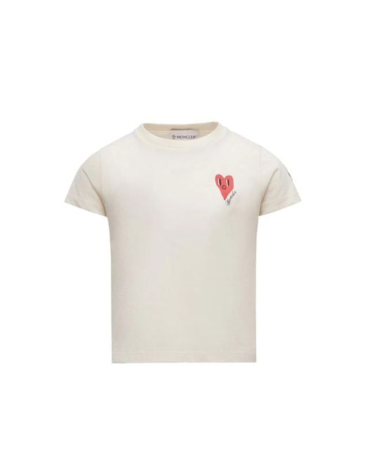 Moncler White "Mini Heart" Logo T-Shirt