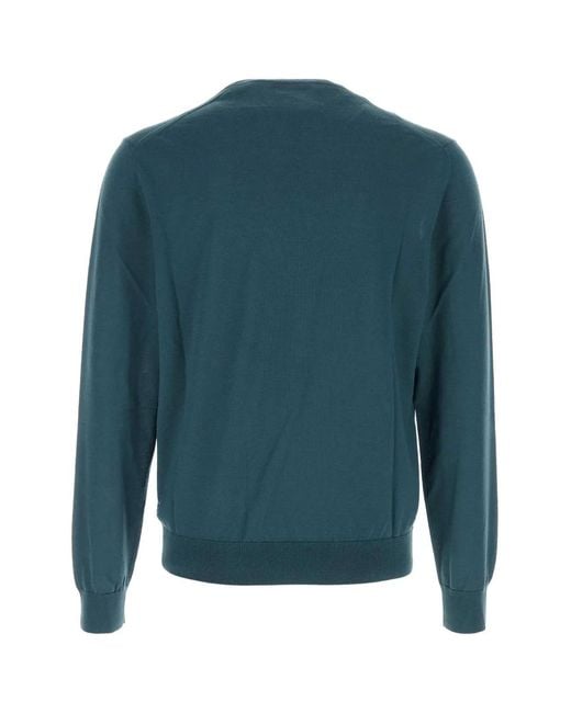 Prada Blue Wool Sweater for men