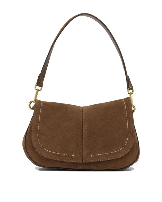 Gianni Chiarini Brown Cow Leather Polyester Polyurethane Cotton Shoulder Bags