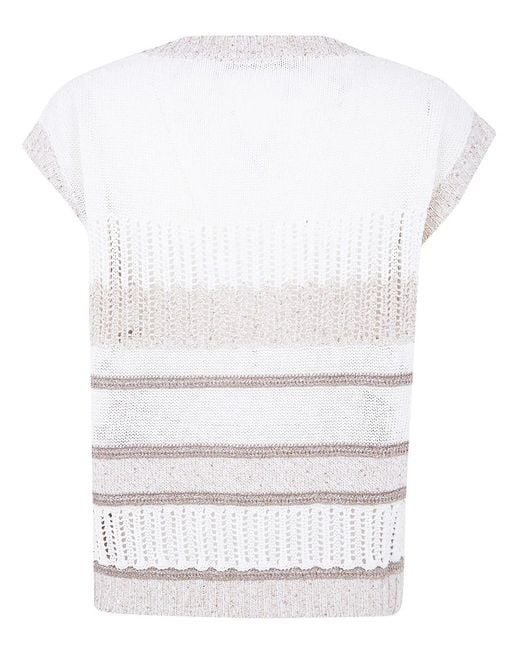 D.exterior White Knitwear Boat Neck