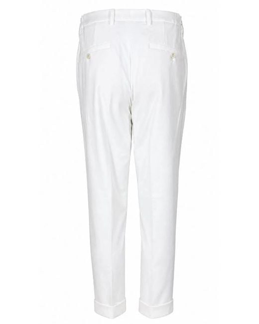 GTA White Virgin Wool Silk Linen Cashmere Trousers for men