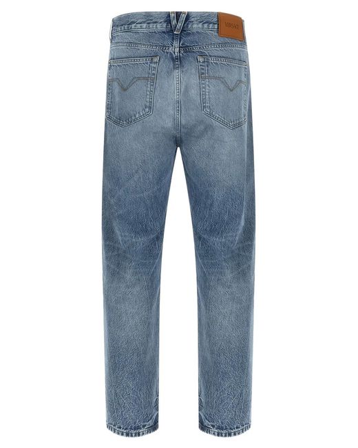 Versace Blue Studded Jeans for men