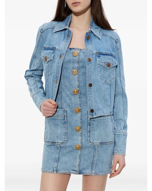 Balmain Blue Cotton Denim Jacket