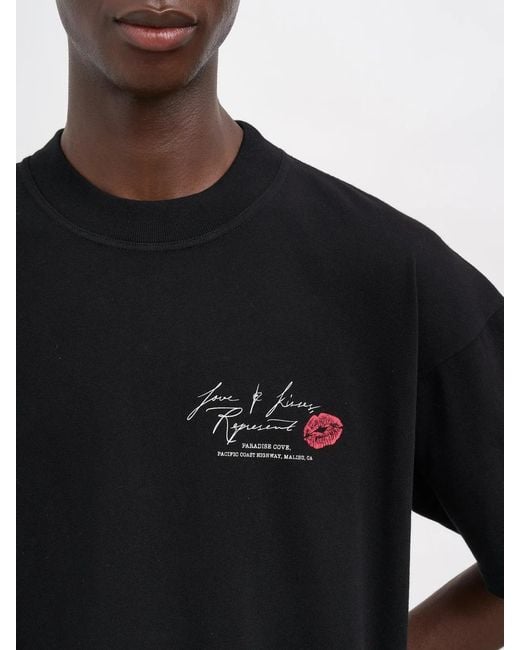 Represent Black T-Shirt Love And Kisses for men
