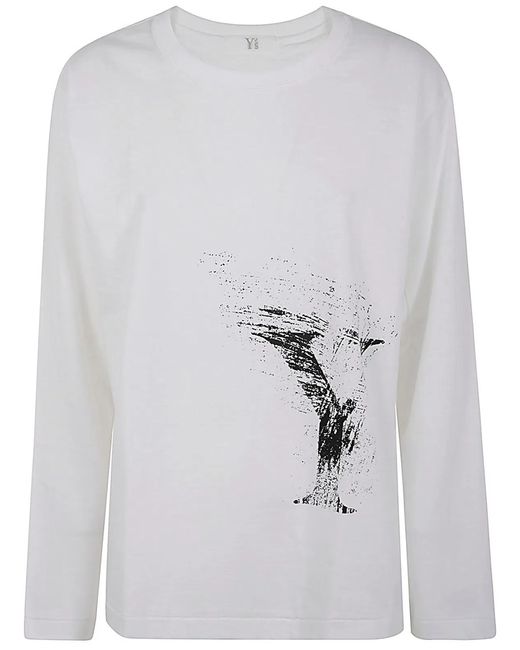 Y's Yohji Yamamoto Gray Round Neck Long Sleeve T B