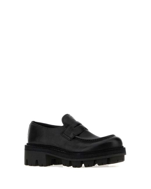Prada Black Leather Loafers