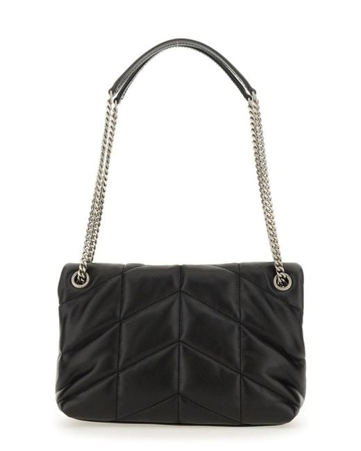 Saint Laurent Black Loulou Puffer Bag Small