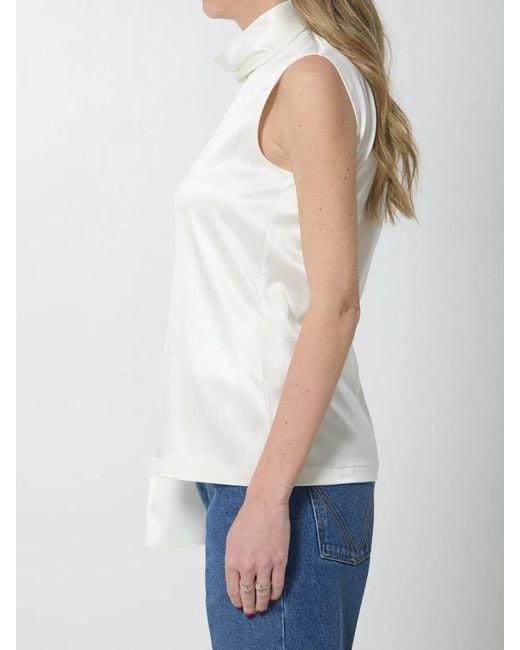 Bottega Veneta White Silk Satin Top