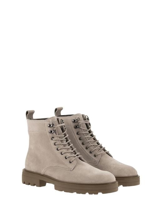 Hogan Brown H673 Suede Boots for men