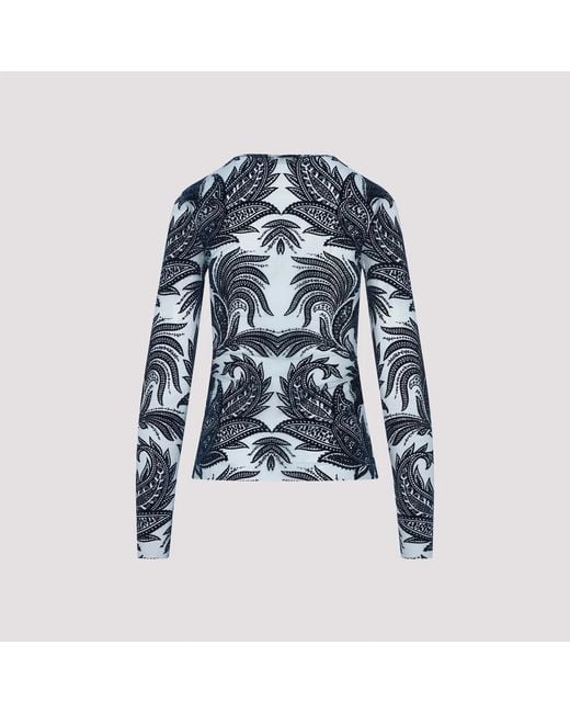 Etro Blue Tulle Top