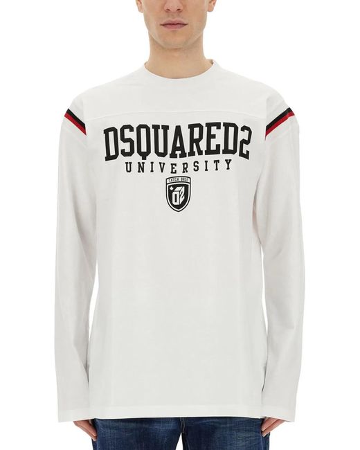 DSquared² White Sweatshirt With Logo for men