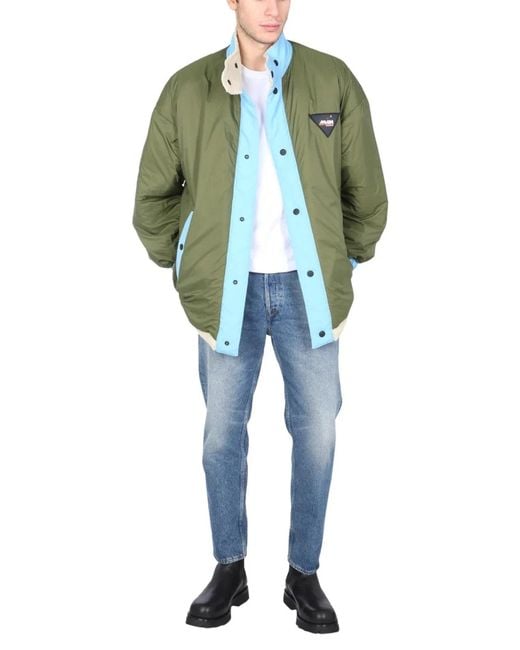 MSGM White Reversible Sherpa Jacket for men