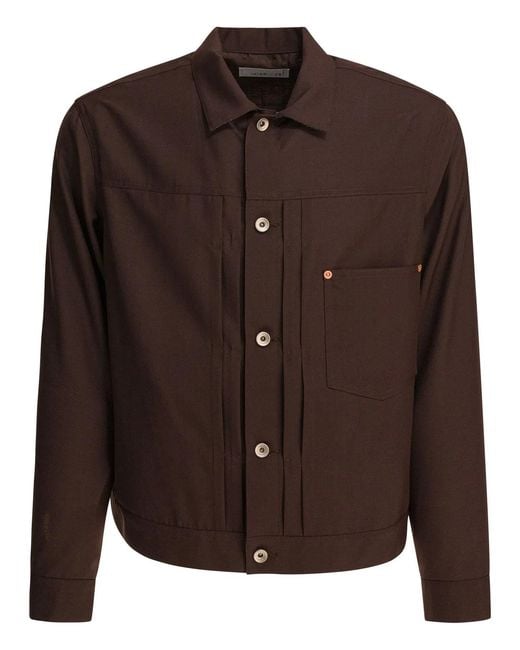 Sacai Brown Polyester Wool Jacket for men