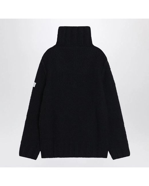 MM6 by Maison Margiela Black Chunky Wool Turtleneck Jumper for men