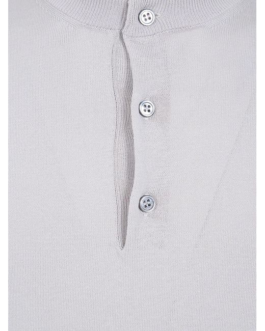 FILIPPO DE LAURENTIIS White "Serafino" Short Sleeves Sweater for men