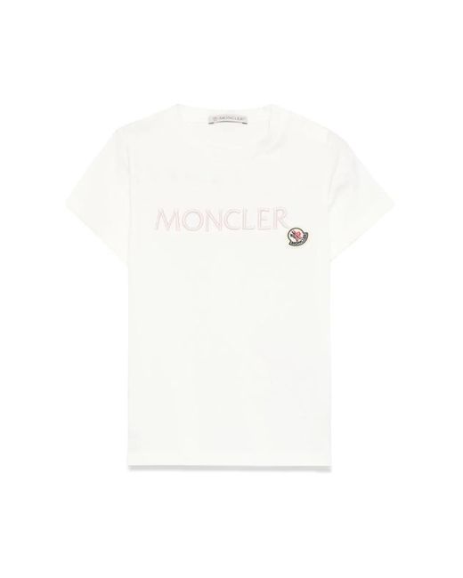 Moncler White T-Shirt With Logo