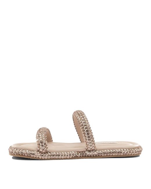 Casadei Pink Leather Rubber Sandals