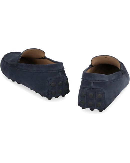 Tod's Blue Suede Moccasin Moccasin for men
