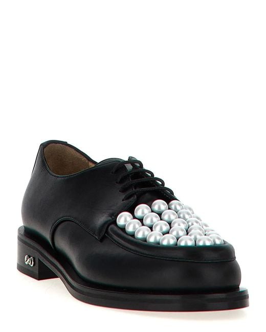 Mach & Mach Black Mach & Mach 'Sirene' Lace Up Shoes