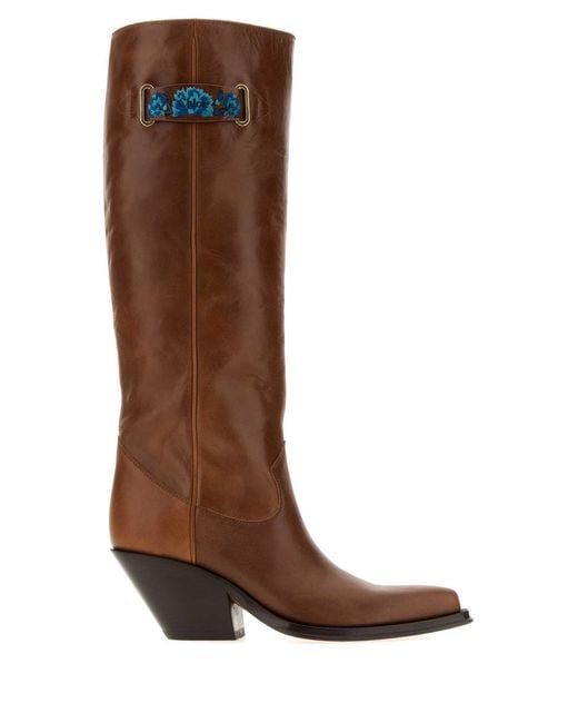 Chloé Brown Leather Azelan Boots