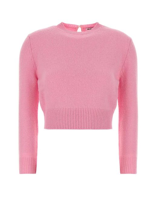 Jil Sander Pink 3/4 Slv Cn Jumper