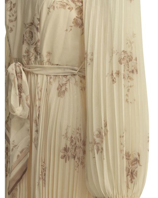 Zimmermann Natural "Sunray" Midi Dress