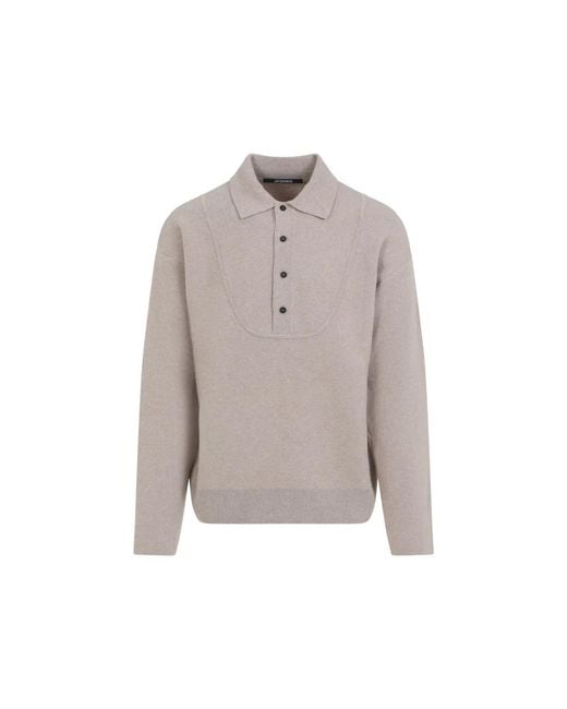 Jacquemus Gray Vareuse Pallone Merino Wool Pullover for men