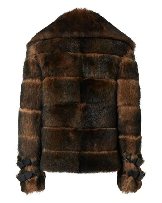 Fendi Brown Lambskin Fur Shearling Jacket