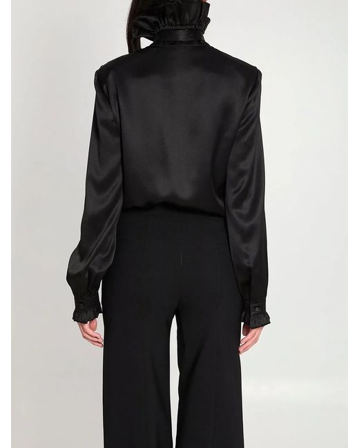 Gucci Black Ruffled Blouse
