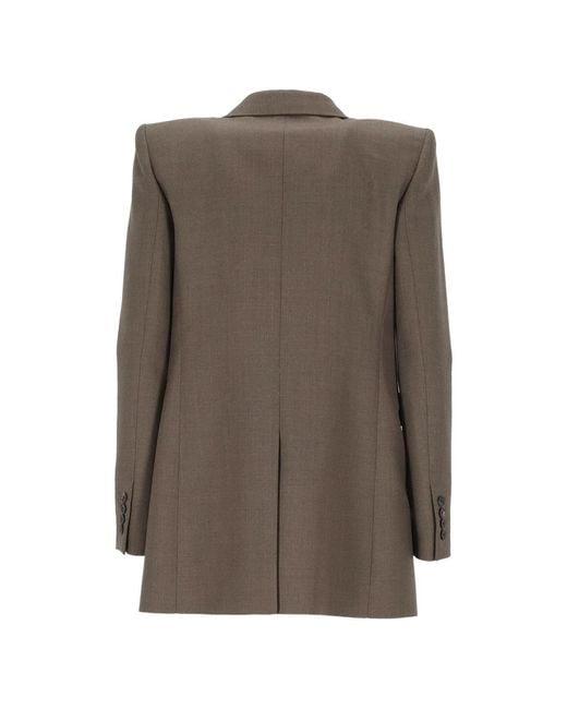 Saint Laurent Brown Peak-Lapels Single-Breasted Blazer