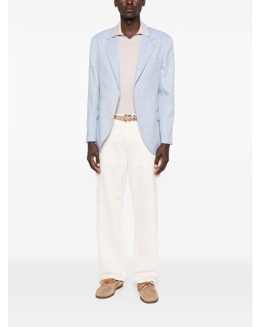 Brunello Cucinelli White Cotton Polo Shirt for men