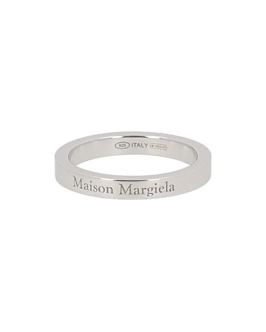 Maison Margiela White Logo Ring for men
